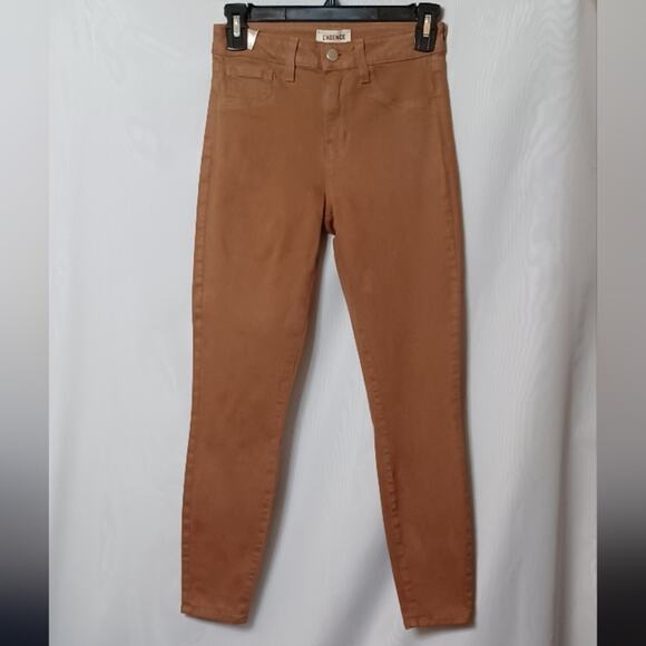 L'AGENCE MARGOT High Rise Skinny Java Coated Jeans. 25 - Picture 2 of 14